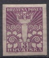 Yugoslavia, Kingdom SHS, Issues For Croatia 1919 Stamp Mi#89 U, Imperforated Stamp, Mint Never Hinged - Ungebraucht