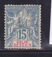 GOLFE DU BÉNIN N° 25 15C BLEU GROUPE ALLÉGORIQUE NEUF AVEC CHARNIERE - Otros & Sin Clasificación