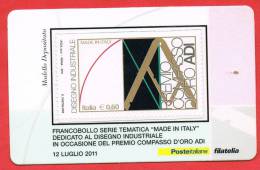 Italia  Tessera  Filatelica €. 0,60  -12.7.11-  "Disegno Industriale" - Filatelistische Kaarten