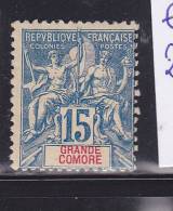 GRANDE COMORE N° 6 15C BLEU TYPE ALLÉGORIQUE NEUF AVEC CHARNIERE - Andere & Zonder Classificatie