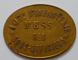 MILITAIRE MILITARIA 107ème Régiment D'infanterie 20 Centimes Angoulême Poitiers - Monétaires / De Nécessité