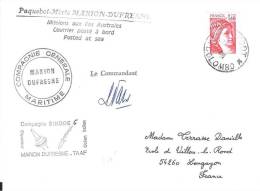 8874  MARION DUFRESNE - SINODE 6 - COLOMBO PAQUEBOT - Lettres & Documents