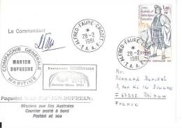 8865  MARION DUFRESNE - MD 25 FIBEX - CROZET - Lettres & Documents