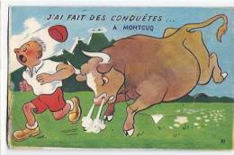 DEP 46 MONTCUQ CARTE SYSTEME AVEC PETITES VUES VACHE - Montcuq