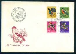 114317  Cover Lettre Brief  1968 FDC AUERHAHN , GIMPEL, ROTKOPF GOLDHAHNCHEN Switzerland Suisse Schweiz - Storia Postale