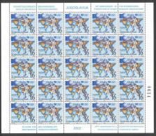 Jugoslawien – Yugoslavia 2002 Stamp Day – IFSDA Full Sheet MNH, Artist’s Hidden Mark ("engraver") In The Position #19 - Neufs