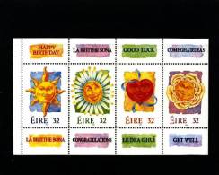 IRELAND/EIRE - 1994  GREETINGS STAMPS PANE FROM BOOKLET  MINT NH - Blocks & Kleinbögen