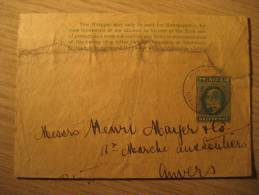 TRINIDAD Port Of Spain 1909 ? To Anvers Belgium Belgie Belgique King George Wrapper Newspaper Newspapers Document - Trindad & Tobago (...-1961)