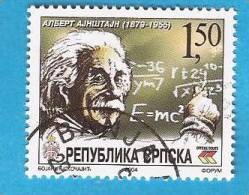 2004X  297  BOSNIA ERZEGOVINA REPUBLIKA SRPSKA  ALBERT EINSTEIN   PHYSICS, NOBEL PRIZE   USED - Albert Einstein