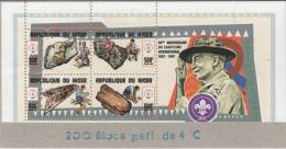 Niger 1997 Y&T 1108/1. Scoutisme Et Minéraux. Feuillet Dentelé Perforé "annulé" Collé Sur Carton Par L´imprimeur Suisse. - Minéraux