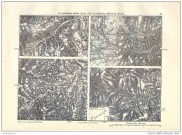 Extrait Carte Etat Major, éditée 1880 / Pyrénées (65) Villefranche Mont Louis Fort Des Bains Prat De Mollo - Geographical Maps