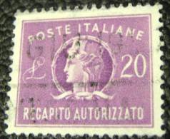 Italy 1955 Parcel Postage 20l - Used - Postal Parcels