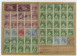 BELLE CARTE QUITTANCE ALSACE LORRAINE  - TIMBRES  INVALIDITE VIEILLESSE - HOUILLERES DE PETITE ROSSELLE 1931 - Briefe U. Dokumente