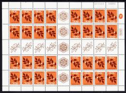 Israel MNH 1982 Non-denominated Olive Branch Uncut Booklet Sheet Of 32 With Gutters - Blocs-feuillets