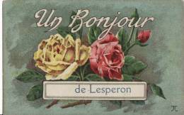 Carte Postale Fantaisie Avec ROSES - FLEURS - Un Bonjour De LESPERON - - Other & Unclassified