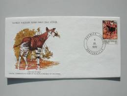 Mkt1083b WWF FAUNA ZOOGDIEREN MAMMALS OKAPI QWO 1978 FDC - Gibier