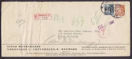 ## Denmark Registered Recommandée Einschreiben KØBENHAVN 10 Label 1941 Cover Brief To USA Censor Zensur (2 Scans) - Briefe U. Dokumente