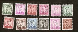 OS.14-1-2. Belgie, Belgique, Belgium LOT Set Of 12 - 1958 1962 BOUDEWIJN King Baudoin I - 1.5F 2F 2.5F 3F 4F 4.5F 6F - Colecciones