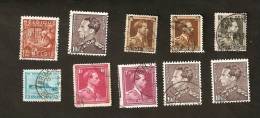 OS.14-3-4. Belgie, Belgique, Belgium LOT Set Of 10 - 1941-1951 Leopold III 75c 70c 1F 10F 1946 1.75F 1948 Metiers Art - Collections