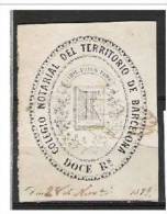 118-FISCAL 1863 UNICO BARCELONA 12 REALES LEYENDA 187... SPAIN REVENUE FISCALES.   SELLO ALTO VALOR .12 REALES .PONGO EN - Fiscales