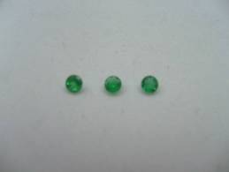 3 SMERALDI TONDI UGUALI   CT.  0,24 @ - Emerald