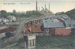 Gruß Aus Esch Blick Aufs Werk Color Ungelaufen Bahnhof Gleise Chemin De Fer Kohlefördertürme Mine Fosse Fabrik - Esch-sur-Alzette