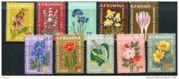 Romania 1959 Mi#1814-23 Flowers, Used - Used Stamps
