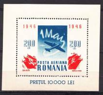 Romania 1946 Airmail Mi#Block 32 Mint Never Hinged - Nuovi