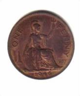 GREAT BRITAIN   1  PENNY  1946  (KM # 845) - D. 1 Penny