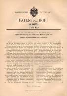 Original Patentschrift - O. Freudenberg In Kamenz I.S., 1903 , Alarmanlage Für Motorrad , Motorwagen Und Fahrrad !!! - Motos