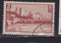 FRANCE N° 391 3F BRUN ROUGE AVIGNON POINT DANS LE CARTOUCHE OBL - Unused Stamps