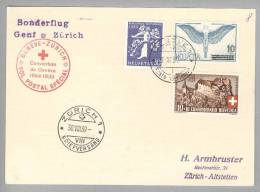 Schweiz Flugpost 1939-08-30 SF Genève-Zürich Convention De Genève - Primeros Vuelos