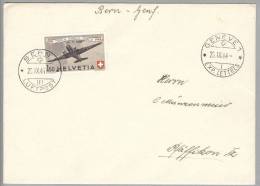 Schweiz Flugpost 1944-09-20 Bern-Genève Brief Mit Zu#FP40 Mi#438 - First Flight Covers