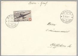 Schweiz Flugpost 1944-09-20 Bern-Genève Brief Mit Zu#FP40 Mi#438 - Primeros Vuelos