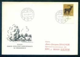 114355 Cover Lettre Brief  1968 ALPENSTEINBOCK  Alpine Ibex , ANIMALS  Switzerland Suisse Schweiz Zwitserland - Animalez De Caza