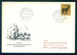 114355 Cover Lettre Brief  1968 ALPENSTEINBOCK  Alpine Ibex , ANIMALS  Switzerland Suisse Schweiz Zwitserland - Gibier