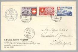 Schweiz Flugpost 1939-05-14 Internat. Ballonwettfliegen Zürich Nach Bäretswil - First Flight Covers