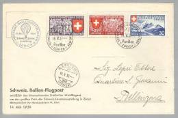 Schweiz Flugpost 1939-05-14 Internat. Ballonwettfliegen Zürich Nach Bäretswil - Premiers Vols