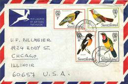 1977  Air Mail Letter To USA  Birds - Swaziland (1968-...)