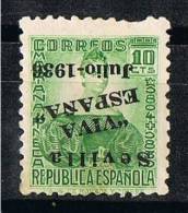 Sello Patriotico 10 Cts SEVILLA., Variedad Guerra Civil, Num 21 Hi * - Emisiones Nacionalistas