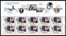 Canada MNH Scott #1584i Sheet Of 10 Plus Full Header 45c Prime Minister Wm Lyon Mackenzie King Signing UN Charter - Feuilles Complètes Et Multiples