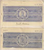 Pudukkottai Rs 100/- X 2, Variety, One Hundred, JL Type 307/NR,  KM 550 / Non Judicial, Used British India , Wmk Lion - Autres & Non Classés