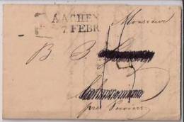 Allemagne-Belgique:;1831:lettre De AACHEN Pour VERVIERS.+ Texte.Griffe AACHEN 7 FEBR. - Prephilately