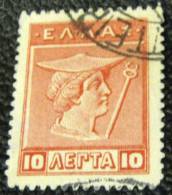 Greece 1911 Head Of Hermes 10l - Used - Gebruikt