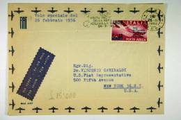 Italy: 1956, Volo Speciale, Visita Del Presidente Della Rep. In USA + Canada, Nice Cancels, FIAT Cover - 1946-60: Marcofilie