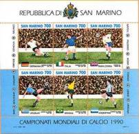 REPUBBLICA DI SAN MARINO 1990 COPPA DEL MONDO DI CALCIO ITALIA 90 WORLD SOCCER CUP BLOCCO FOGLIETTO BLOCK SHEET MNH - Blocs-feuillets