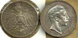GERMANY 3 MARK EAGLE EMBLEM FRONT KING HEAD BACK 1910A AG SILVER KM? READ DESCRIPTION CAREFULLY !!! - Andere & Zonder Classificatie