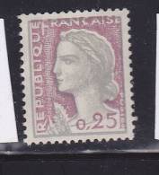FRANE N° 1263 0.25 MARIANNE DE DECARIS  AUBERGINE NEUF SANS CHARNIERE - Unused Stamps