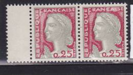 FRANE N° 1263 0.25 MARIANNE DE DECARIS   IMPRESSION DEFECTUEUSE SANS LEGENDE NEUF SANS CHARNIERE - Unused Stamps