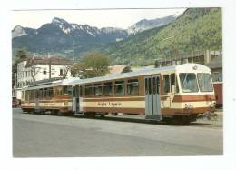 CPA : Suisse : Aigle Leysin : Rame Automatique BDeh 4/4 Et Voiture Pilote Bt - Treinen